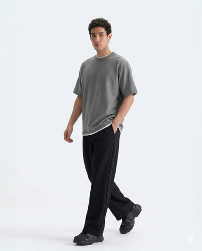 Crew Neck Tee - Light Grey