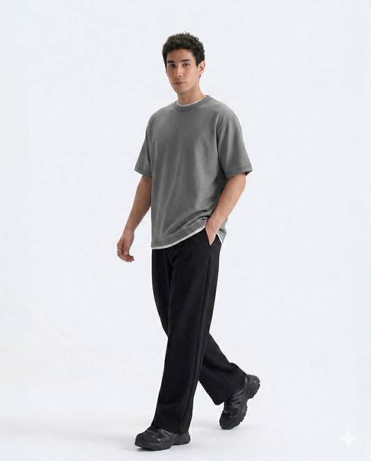 Crew Neck Tee - Light Grey