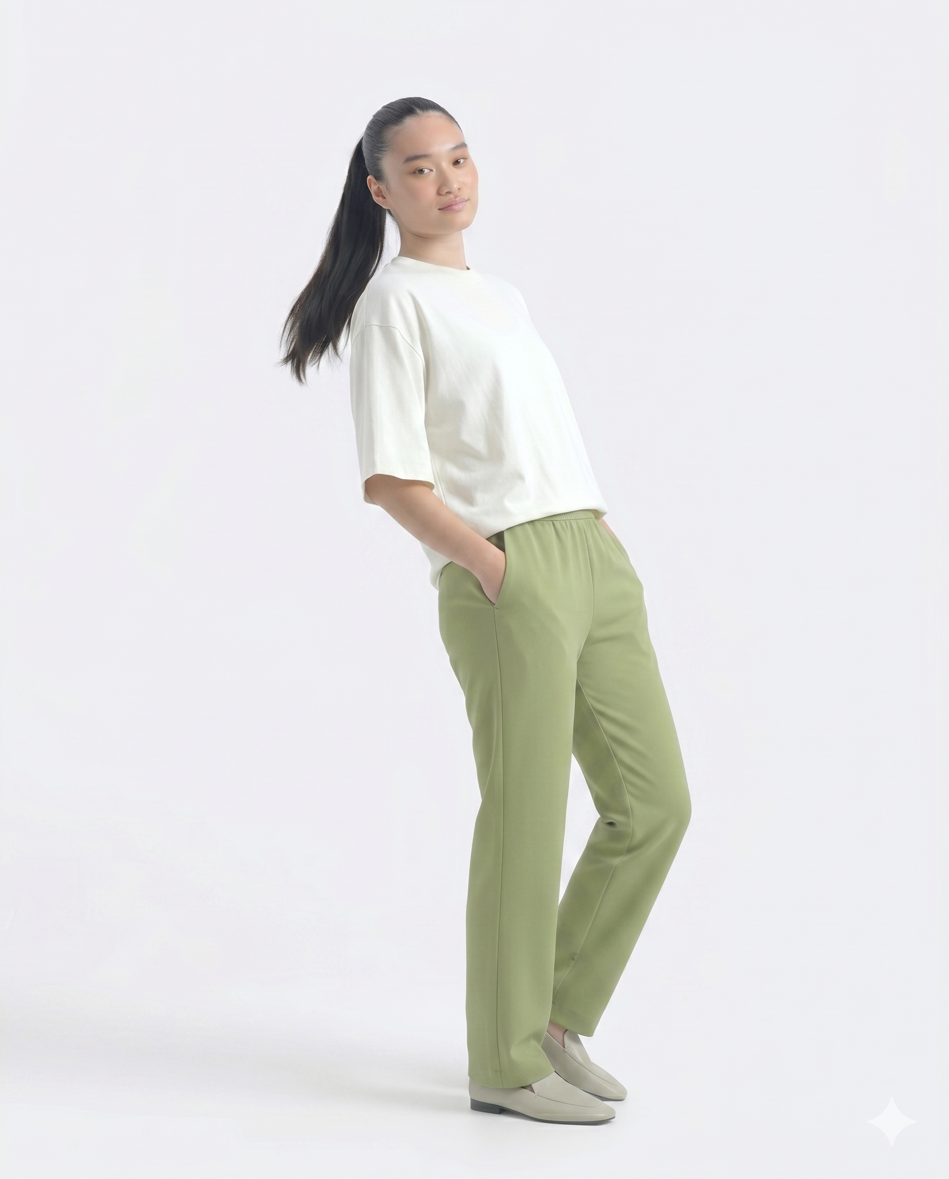 Comfort Straight Trouser-Olive