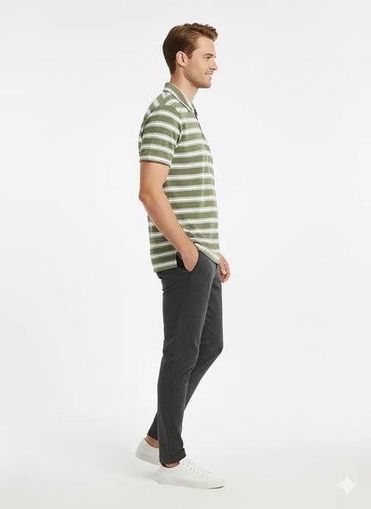 Mocha Line Zip Polo - Green