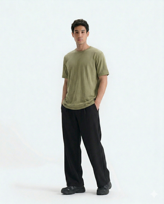 Crew Neck Tee - Olive Green