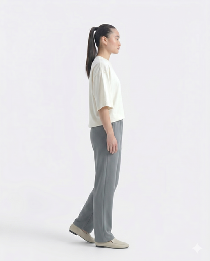 Comfort Straight Trouser-Grey