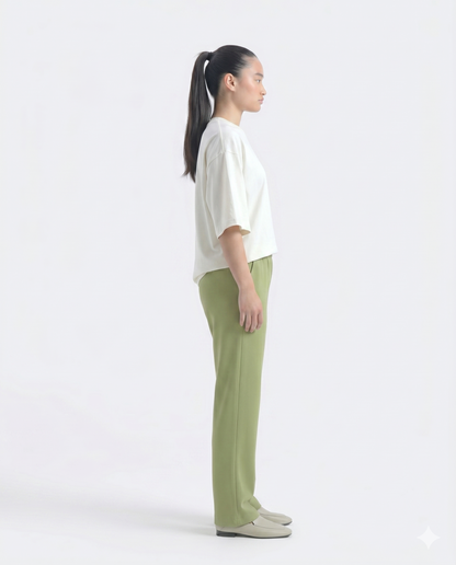 Comfort Straight Trouser-Olive