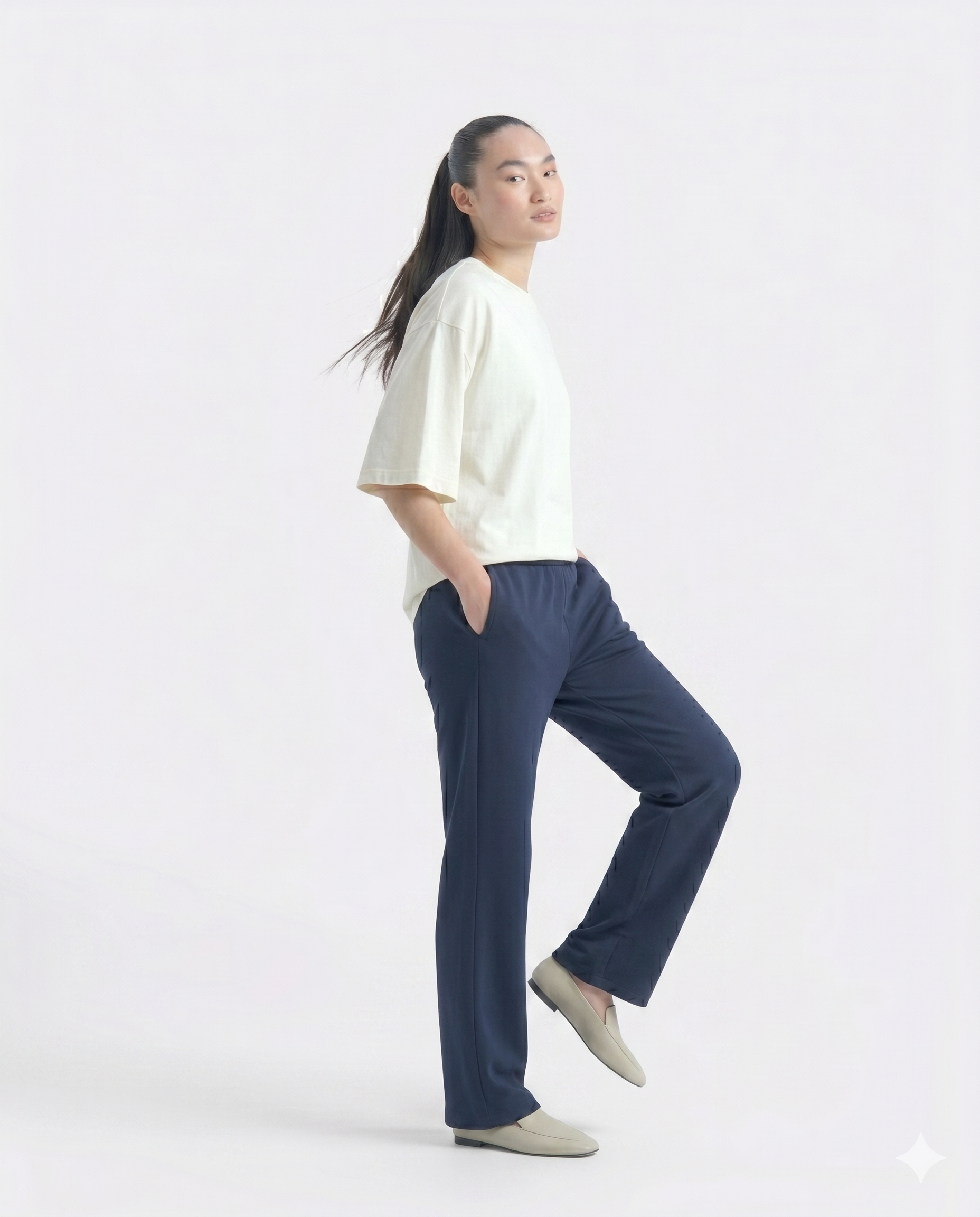 Comfort Straight Trouser-Navy