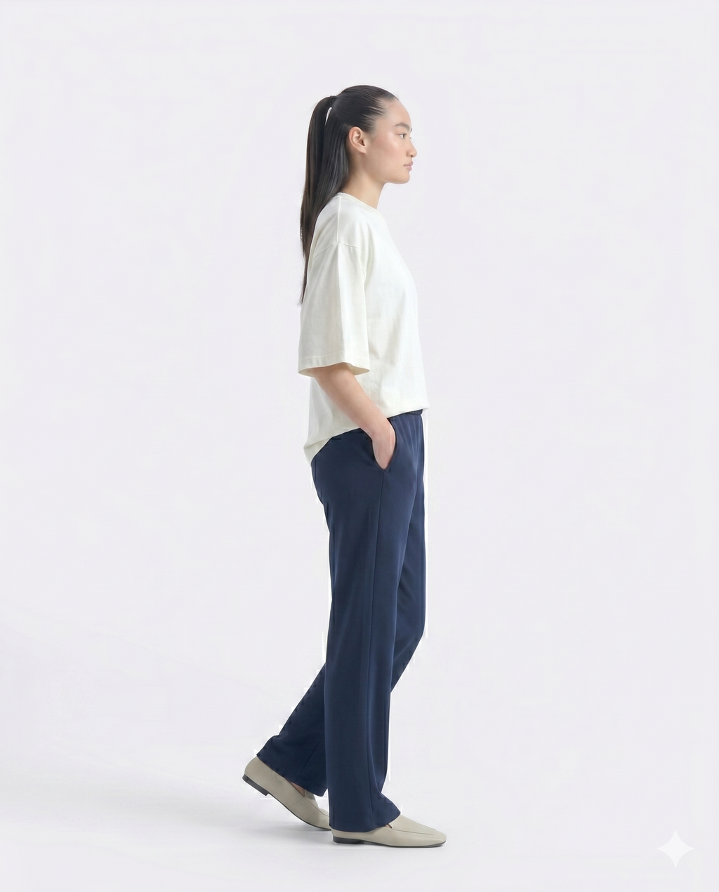 Comfort Straight Trouser-Navy