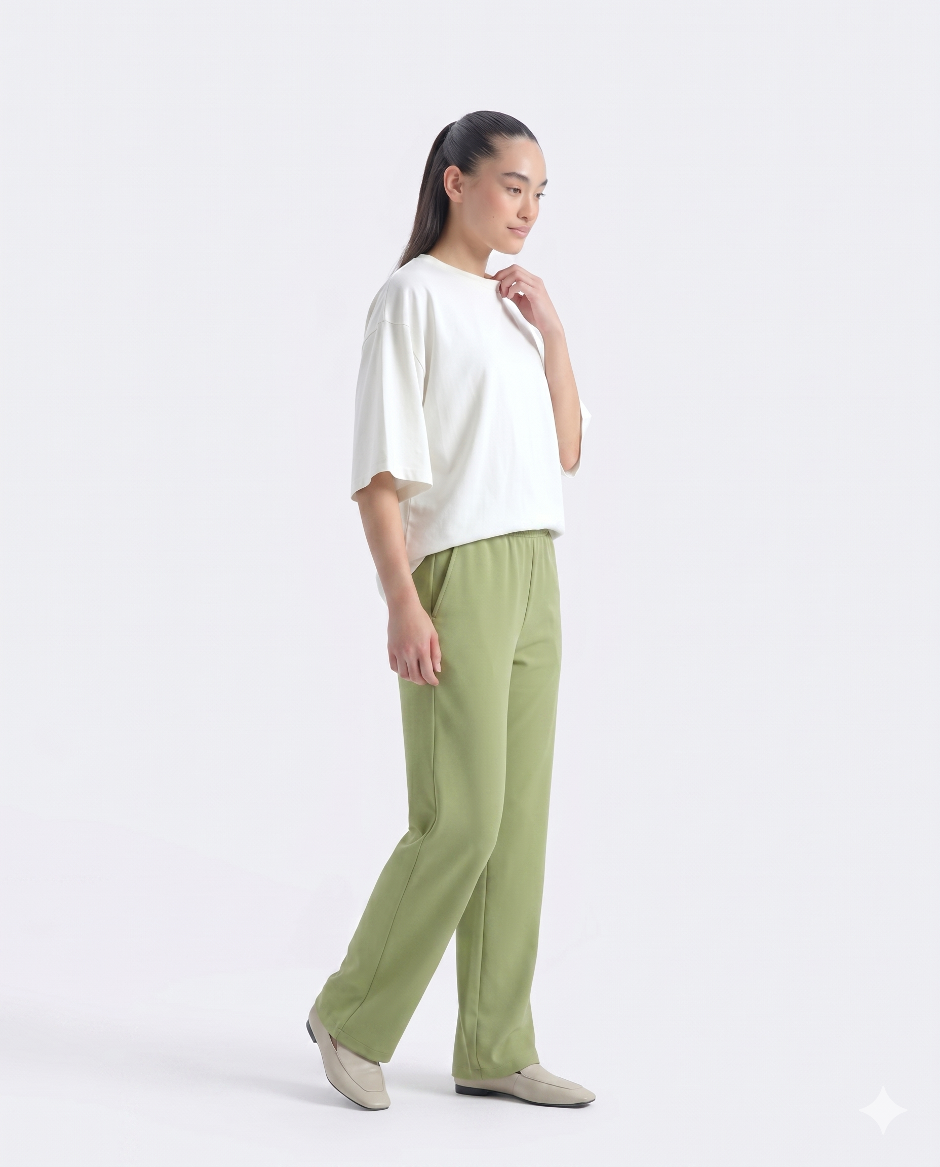 Comfort Straight Trouser-Olive