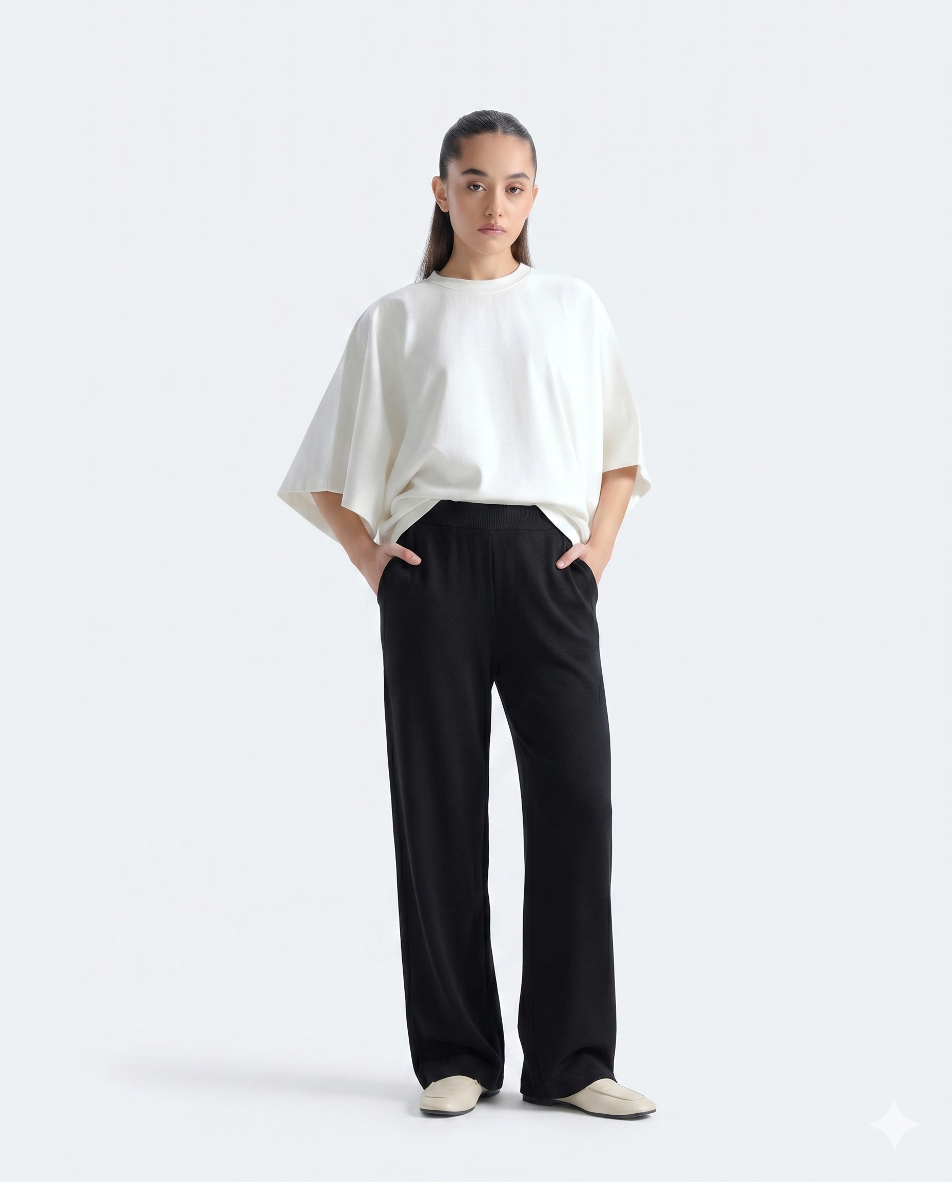Comfort Straight Trouser-Black