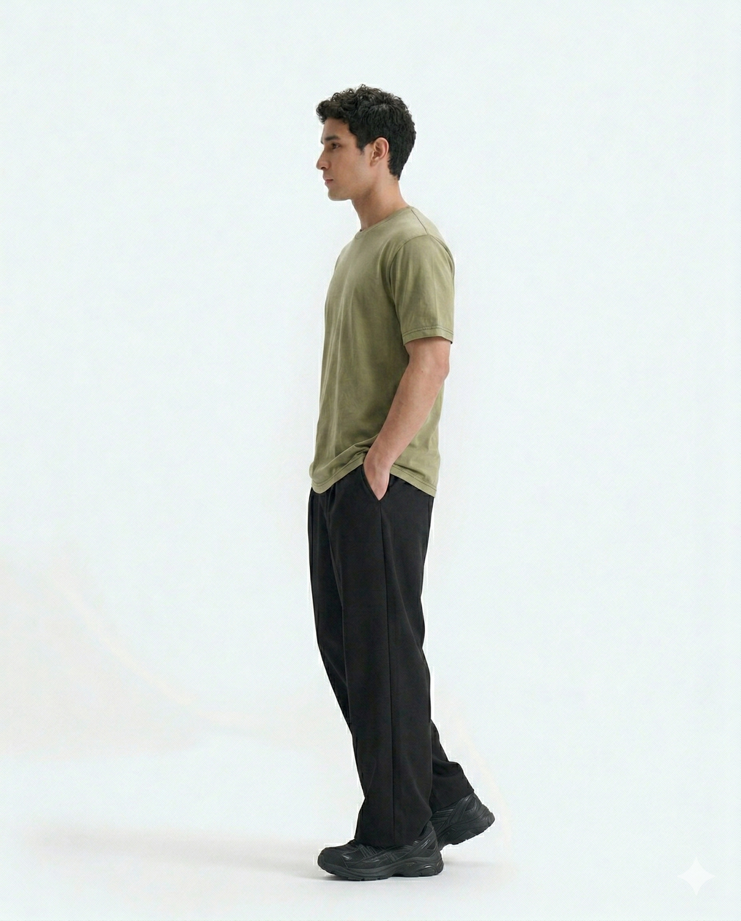 Crew Neck Tee - Olive Green