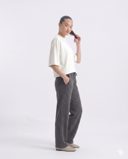 Comfort Straight Trouser-Charcoal Grey