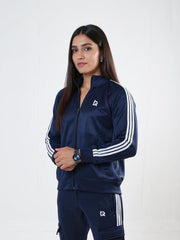 W-Navy Streak Zipper