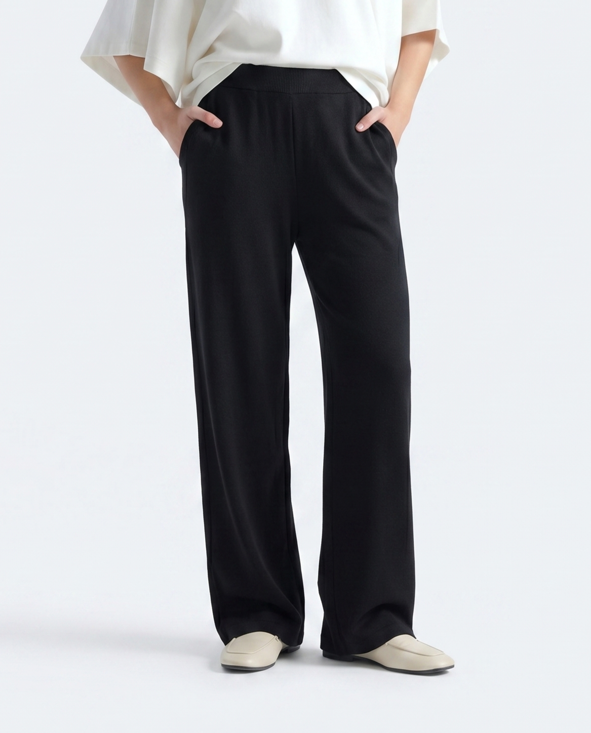 Comfort Straight Trouser-Black