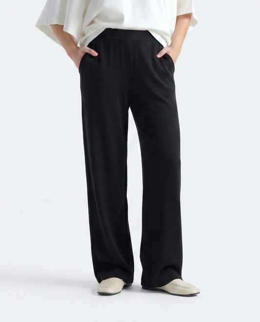 Comfort Straight Trouser-Black