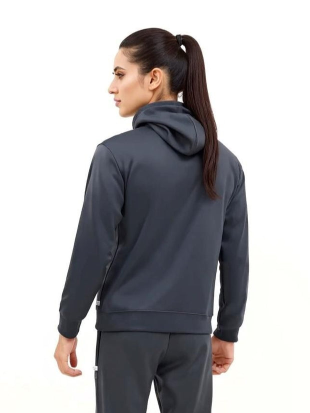 W-Grey Zip Hoodie