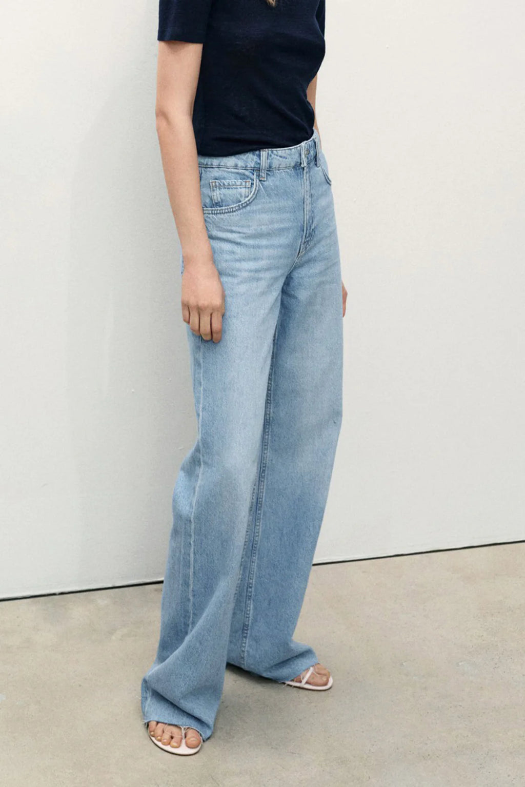 Wide Leg Jeans(Light blue)