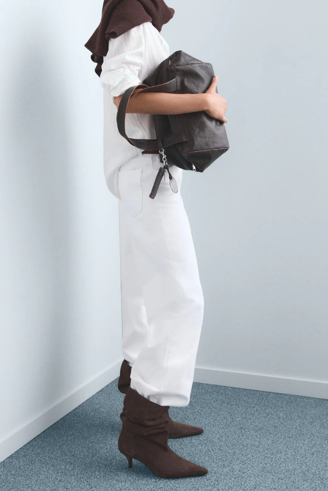 Wide Leg Jeans (White)