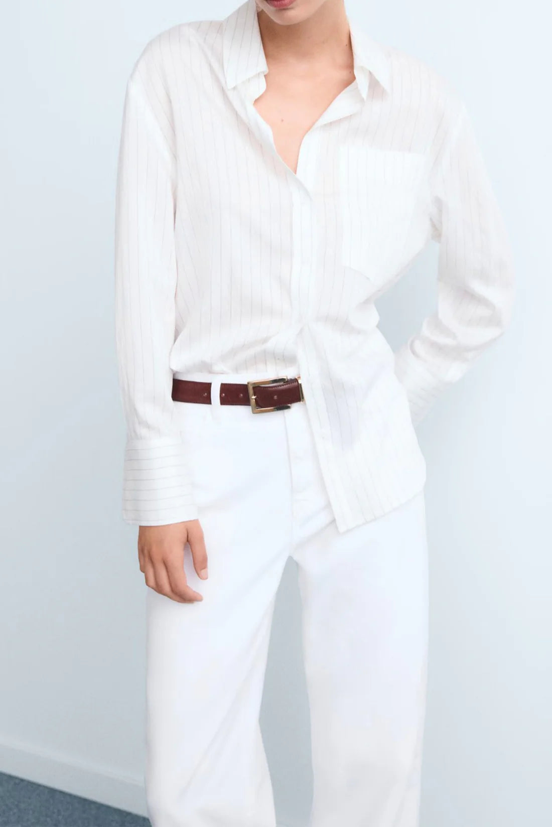 Wide Leg Jeans (White)